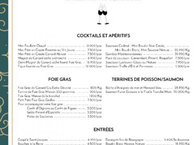 Menu des Fêtes 2025 , pour des repas pleins de saveurs !  Pour un meilleur service, n'hésitez pas à passer vos commandes dès maintenant