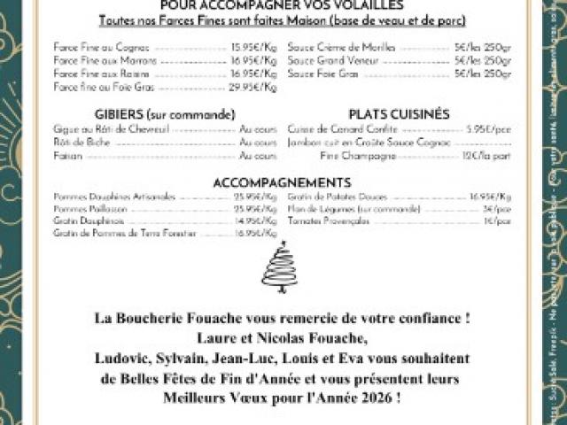 Menu des Fêtes 2025 , pour des repas pleins de saveurs !  Pour un meilleur service, n'hésitez pas à passer vos commandes dès maintenant